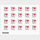 I LIEBE JACK QUADRATISCHER AUFKLEBER (Blatt)