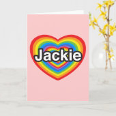 I Liebe Jackie. Liebe I Sie Jackie. Herz Karte (Gelbe Blume)