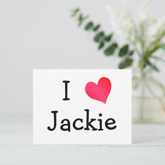 I Liebe Jackie Postkarte (Stehend Vorderseite)
