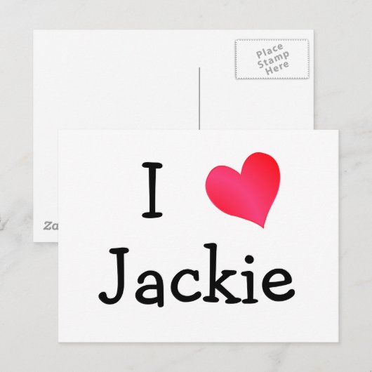 I Liebe Jackie Postkarte (Vorne/Hinten)