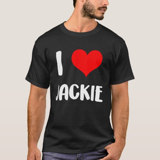 I Liebe JACKIE valentine sorry Ladys Typ Herz T-Shirt (Vorderseite)