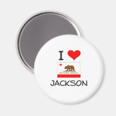 I Liebe JACKSON Kalifornien Magnet (Vorderseite/Rückseite)