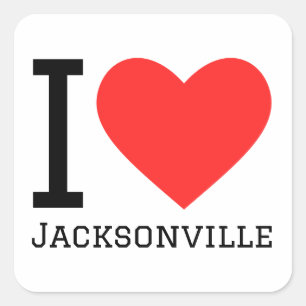I Liebe Jacksonville Quadratischer Aufkleber