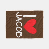 I Liebe Jacob Name Personalisiert Men Typ BESTE FR Fleecedecke (Vorderseite (Horizontal))