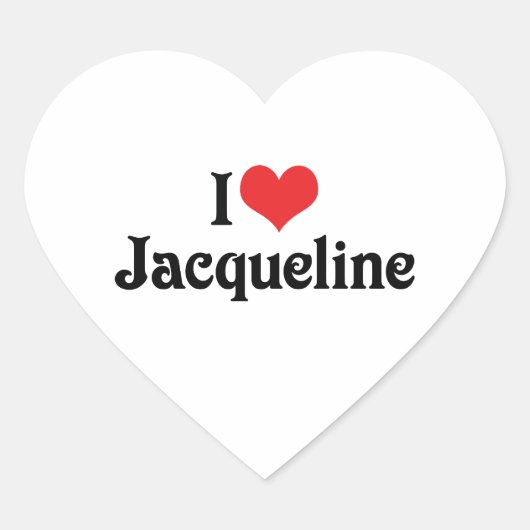 I Liebe Jacqueline Herz-Aufkleber (Vorderseite)