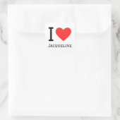 I Liebe Jacqueline Quadratischer Aufkleber (Tasche)