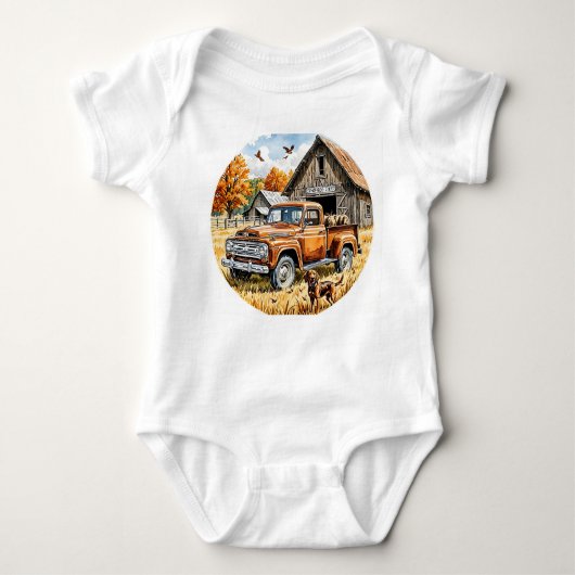 I Liebe Jagen mit Daddy, Herbstjagd, Herbst, Baby Strampler (Vorderseite)