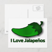 I Liebe Jalapenos Postkarte (Vorne/Hinten)