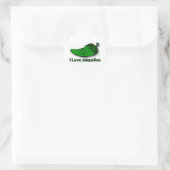 I Liebe Jalapenos Runder Aufkleber (Tasche)