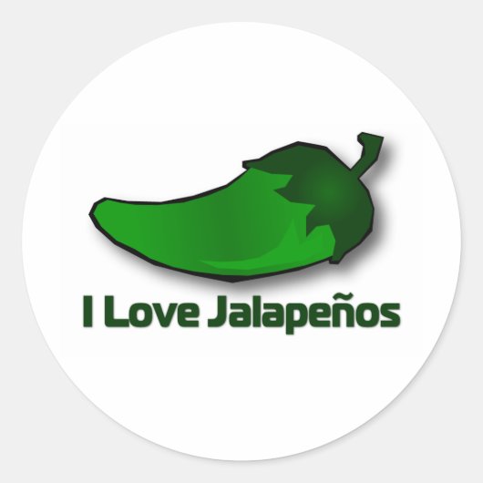 I Liebe Jalapenos Runder Aufkleber (Vorderseite)
