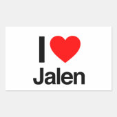 i Liebe jalen Rechteckiger Aufkleber (Vorderseite)