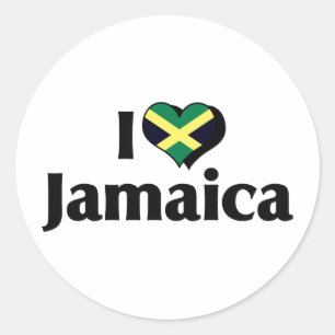 I Liebe Jamaica Flag Runder Aufkleber
