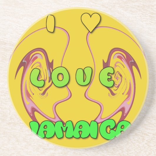 I Liebe Jamaica.png Sandstein Untersetzer (Vorne)