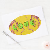 I Liebe Jamaika Ovaler Aufkleber (Umschlag)