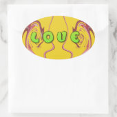 I Liebe Jamaika Ovaler Aufkleber (Tasche)