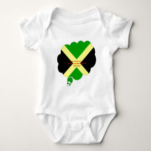 I Liebe Jamaika Text über Flaggenkunstdruck Baby Strampler