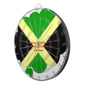 I Liebe Jamaika Text über Flaggenkunstdruck Dartscheibe (Vorderseite rechts)
