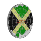 I Liebe Jamaika Text über Flaggenkunstdruck Dartscheibe (Vorderseite Links)