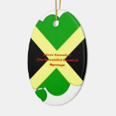 I Liebe Jamaika Text über Flaggenkunstdruck Keramik Ornament (Links)