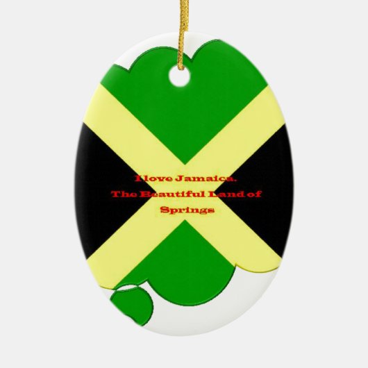 I Liebe Jamaika Text über Flaggenkunstdruck Keramik Ornament (Vorne)