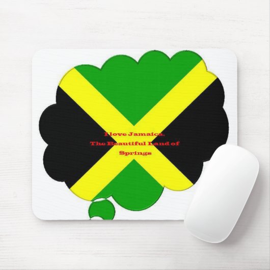 I Liebe Jamaika Text über Flaggenkunstdruck Mousepad (Mit Mouse)