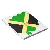 I Liebe Jamaika Text über Flaggenkunstdruck Notizblock (angewinkelt)