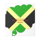 I Liebe Jamaika Text über Flaggenkunstdruck Notizblock (Vorderseite)