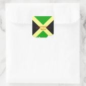 I Liebe Jamaika Text über Flaggenkunstdruck Quadratischer Aufkleber (Tasche)
