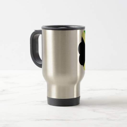 I Liebe Jamaika Text über Flaggenkunstdruck Reisebecher (Vorderseite Links)