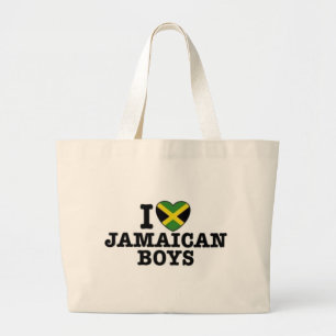 I Liebe-jamaikanische Jungen Jumbo Stoffbeutel