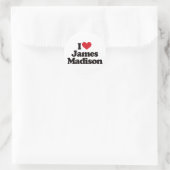 I Liebe James Madison Runder Aufkleber (Tasche)
