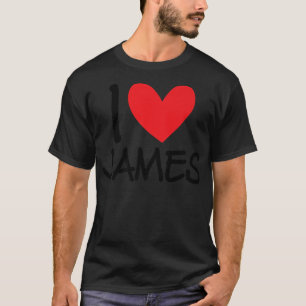 I Liebe James Name Herart Personalisiert Men Typ B T-Shirt