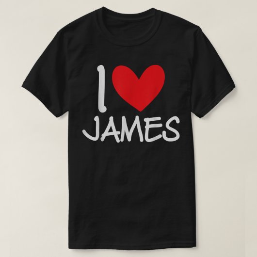 I Liebe James Name Personalisiert Men Typ BESTE FR T-Shirt (Design vorne)
