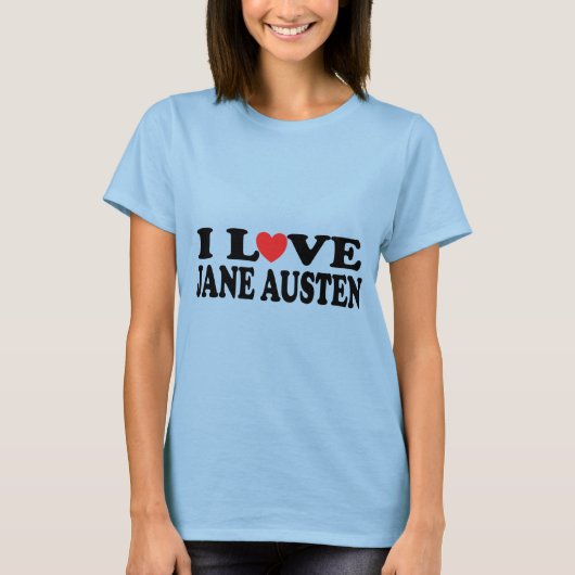 I Liebe Jane Austen Book Lover Tee Shirt (Vorderseite)