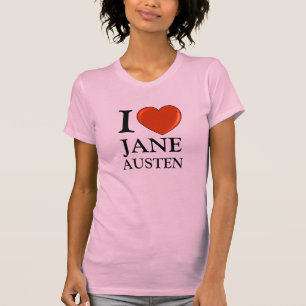 I Liebe Jane Austen mit rotem Herzen T-Shirt