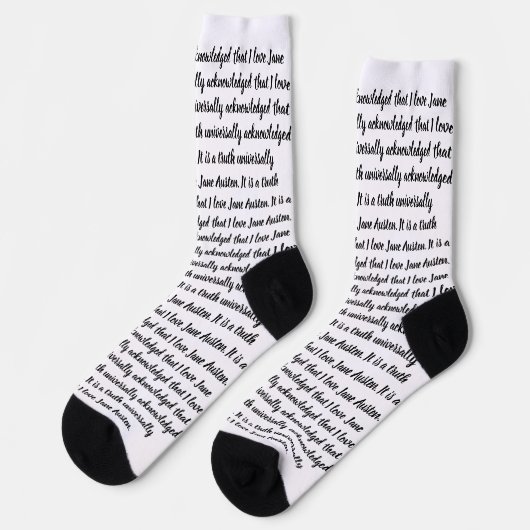 I Liebe Jane Austen Socken (Linkes Detail)