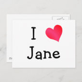 I Liebe Jane Postkarte (Vorne/Hinten)