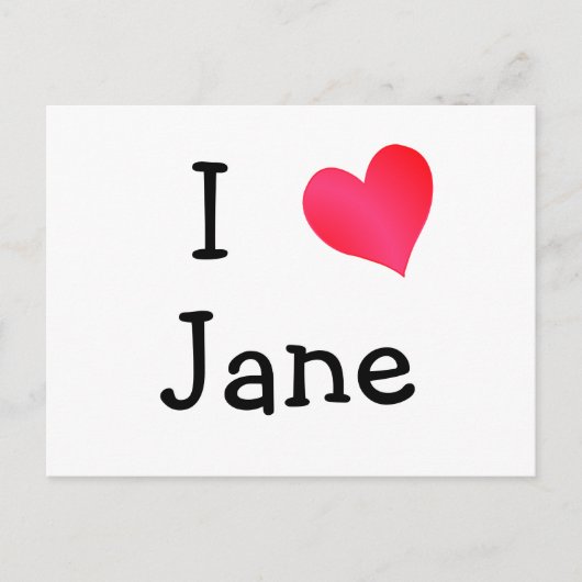 I Liebe Jane Postkarte (Vorderseite)