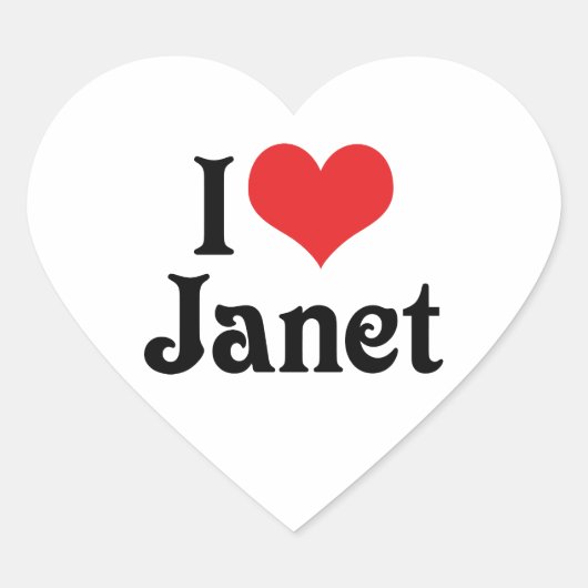 I Liebe Janet Herz-Aufkleber (Vorderseite)