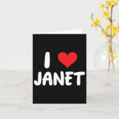 I Liebe Janet - Herz - Name Karte (Gelbe Blume)