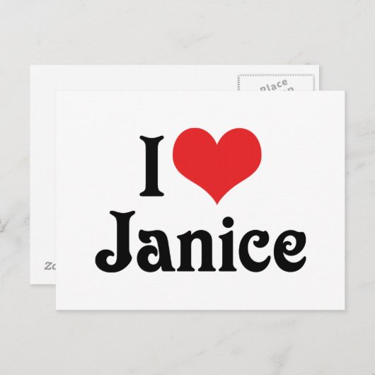 I Liebe Janice Postkarte (Vorne/Hinten)