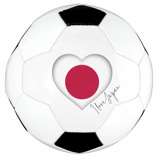 I Liebe Japan Flag Farben Herzsoccer Ball (Vorderseite)