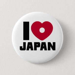 I Liebe-Japan-Knopf Button