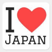 I Liebe Japan Quadratischer Aufkleber (Vorderseite)