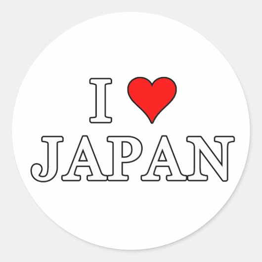 I Liebe Japan Runder Aufkleber (Vorderseite)