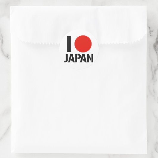 I LIEBE JAPAN RUNDER AUFKLEBER (Tasche)