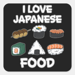 I Liebe Japanisch Food Funny Japan Rice Ramen Gesc Quadratischer Aufkleber