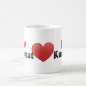 I Liebe-japanische Orange Kaffeetasse (Mittel)