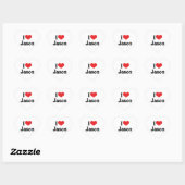 I Liebe Jason Herz-Aufkleber (Blatt)