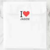 I Liebe Jason Quadratischer Aufkleber (Tasche)